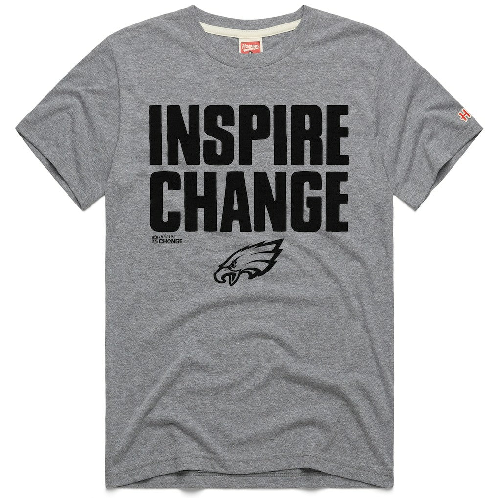 Philadelphia Eagles Homage Unisex 2024 Inspire Change Tri-Blend T-Shirt Gray - NFL