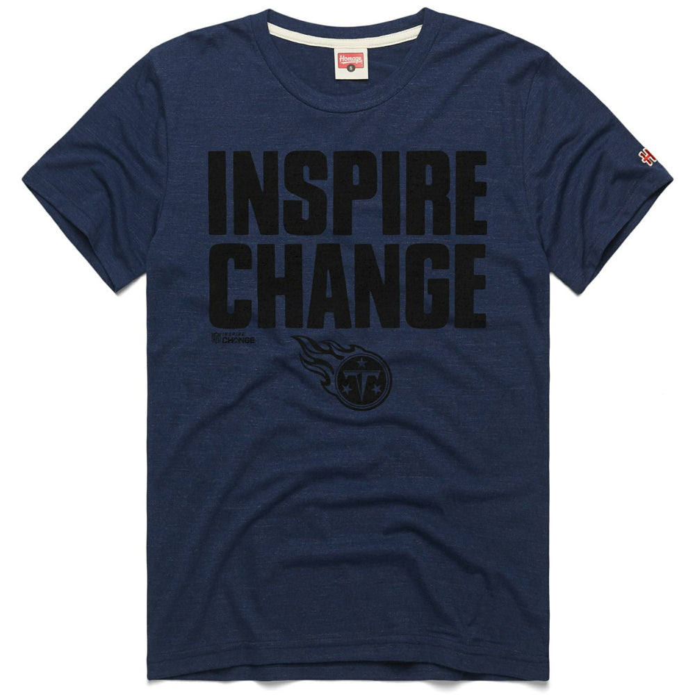 Tennessee Titans Homage Unisex 2024 Inspire Change Tri-Blend T-Shirt Navy - NFL