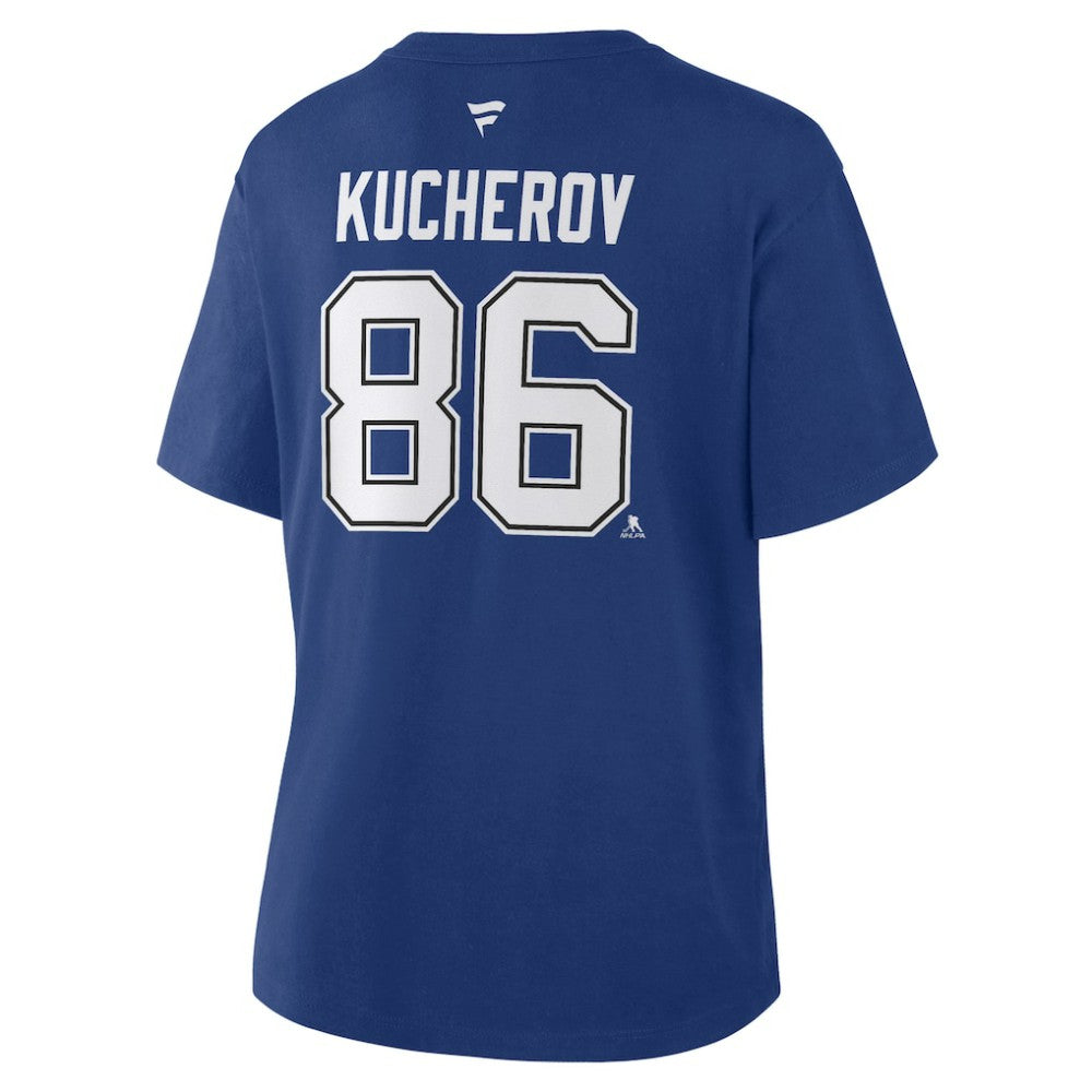 Nikita Kucherov Tampa Bay Lightning - Fanatics Women's Authentic Stack Name & Number T-Shirt Blue