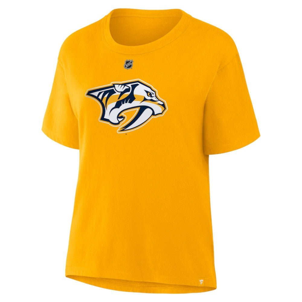 Filip Forsberg Nashville Predators - Fanatics Women's Authentic Stack Name & Number T-Shirt Gold