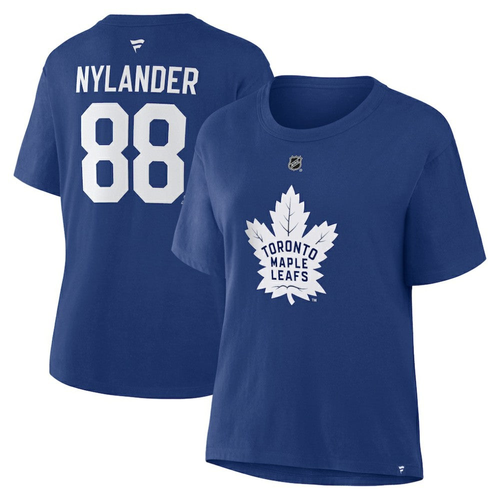 William Nylander Toronto Maple Leafs - Fanatics Women's Authentic Stack Name & Number T-Shirt Blue