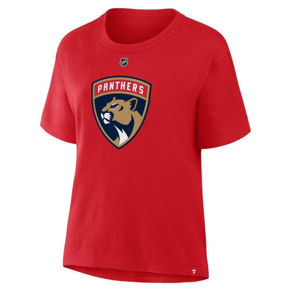 Matthew Tkachuk Florida Panthers - Fanatics Women's Authentic Stack Name & Number T-Shirt Red
