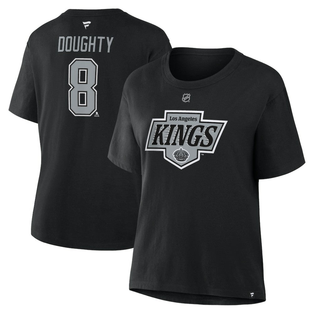 Drew Doughty Los Angeles Kings - Fanatics Women's Authentic Stack Name & Number T-Shirt Black