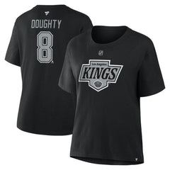 Drew Doughty Los Angeles Kings - Fanatics Women's Authentic Stack Name & Number T-Shirt Black