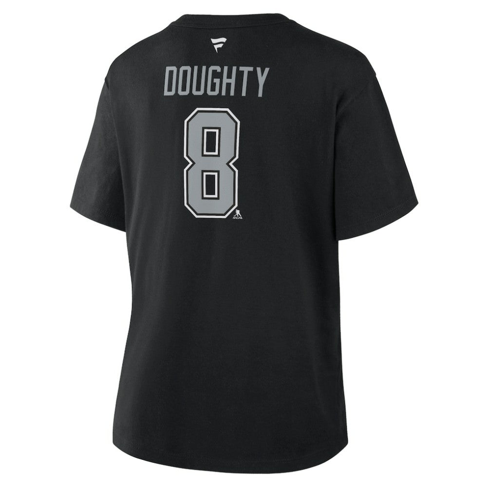 Drew Doughty Los Angeles Kings - Fanatics Women's Authentic Stack Name & Number T-Shirt Black