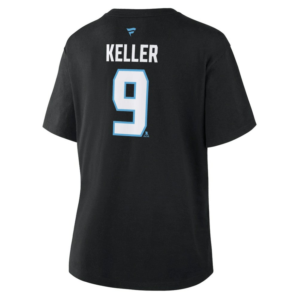 Clayton Keller Utah Mammoth - Fanatics Women's Authentic Stack Name & Number T-Shirt Black
