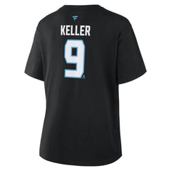 Clayton Keller Utah Mammoth - Fanatics Women's Authentic Stack Name & Number T-Shirt Black
