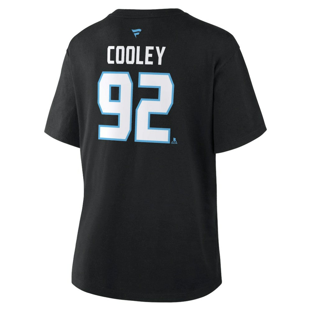 Logan Cooley Utah Mammoth - Fanatics Women's Authentic Stack Name & Number T-Shirt Black