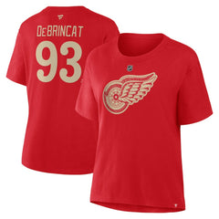 Alex DeBrincat Detroit Red Wings - Fanatics Women's Authentic Stack Name & Number T-Shirt Red