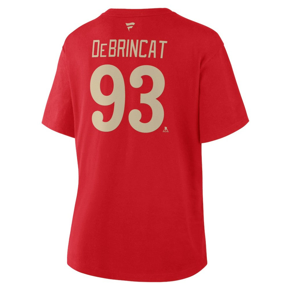 Alex DeBrincat Detroit Red Wings - Fanatics Women's Authentic Stack Name & Number T-Shirt Red