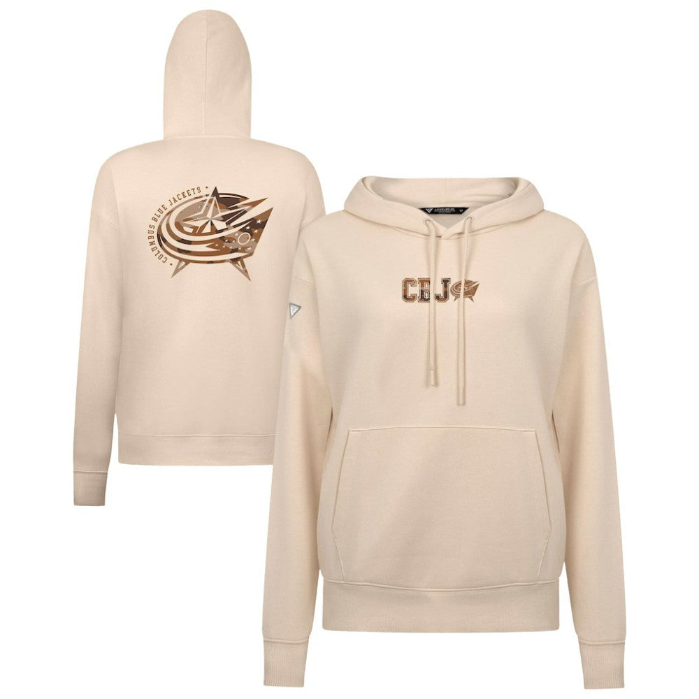 Columbus Blue Jackets - Levelwear Women's Desert Camo Adorn Battalion Pullover Hoodie Khaki