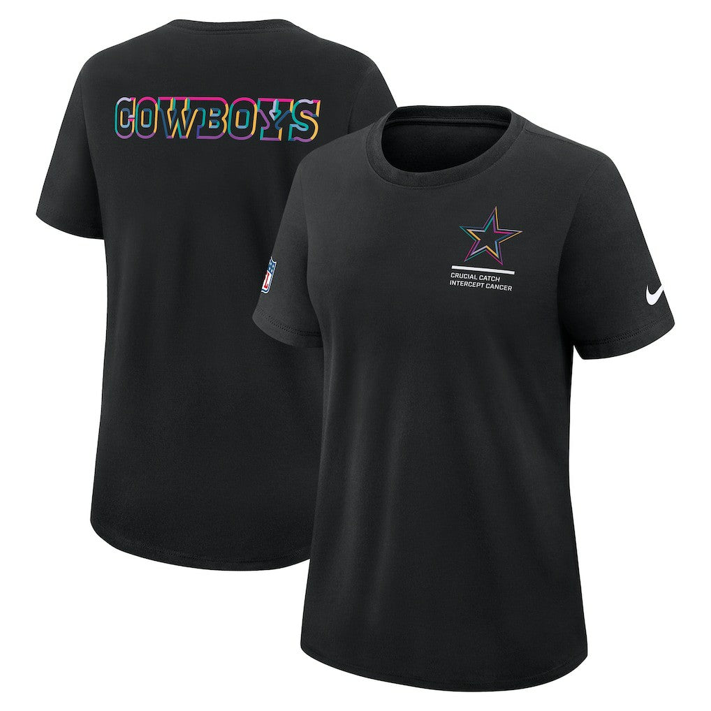 Dallas Cowboys Women's 2025 NFL Crucial Catch Tri-Blend Dri-FIT T-Shirt Black - Nike