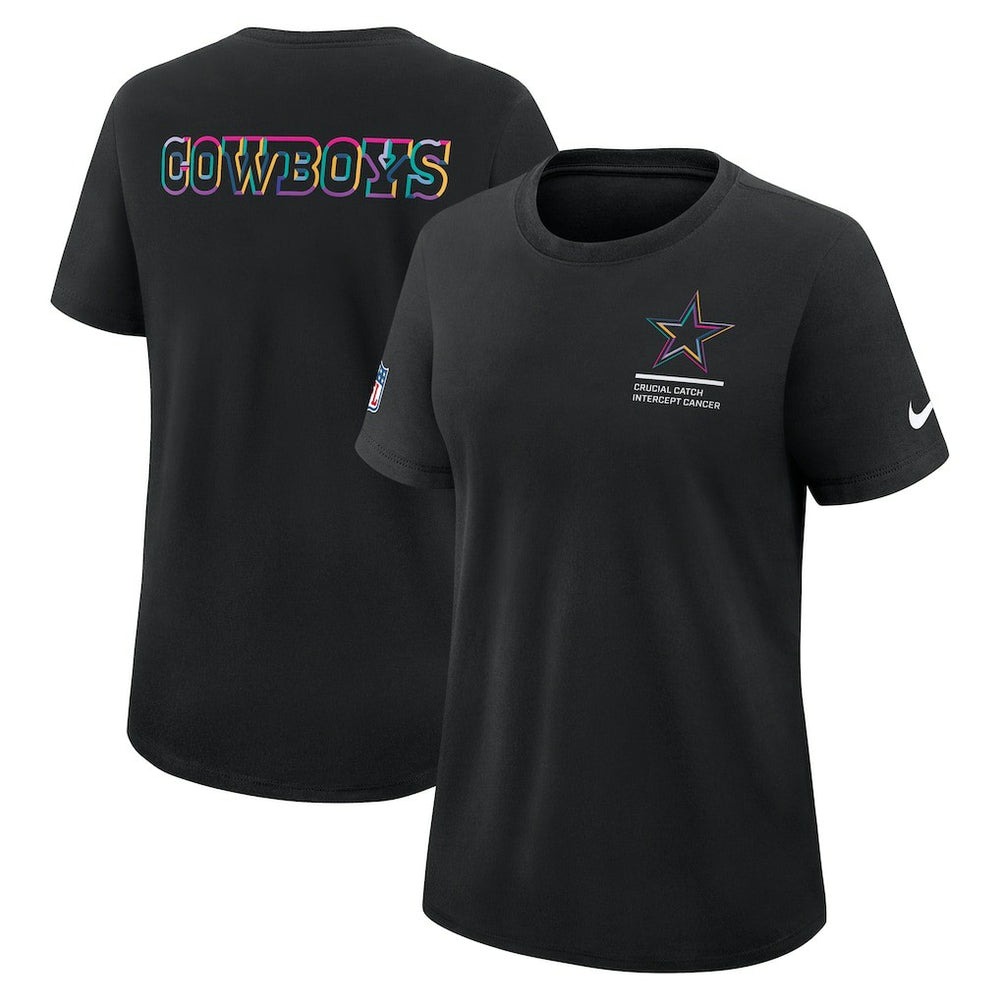 Dallas Cowboys Women's 2025 NFL Crucial Catch Tri-Blend Dri-FIT T-Shirt Black - Nike
