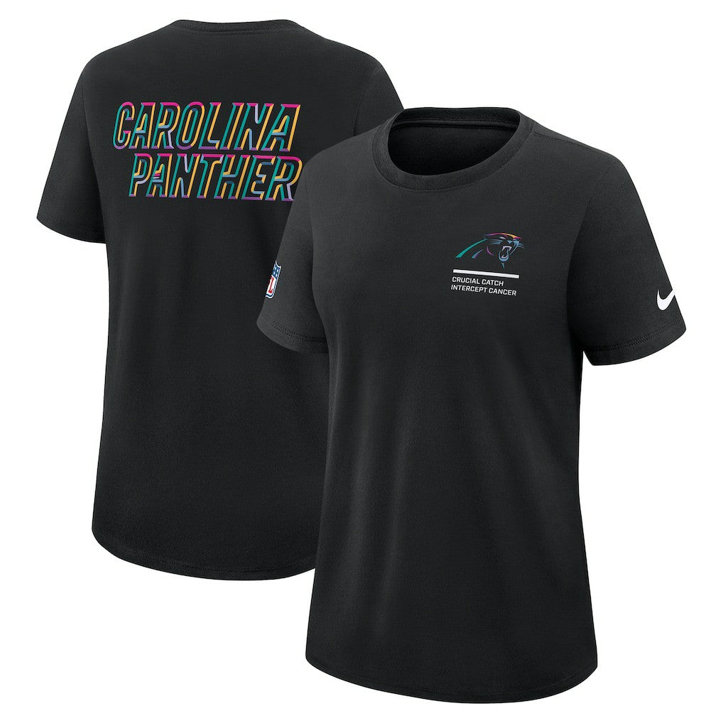 Carolina Panthers Women's 2025 NFL Crucial Catch Tri-Blend Dri-FIT T-Shirt Black - Nike