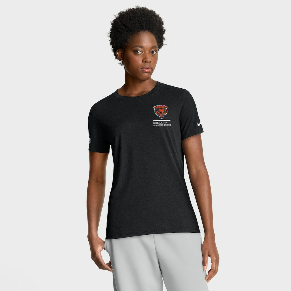 Chicago Bears Women's 2025 NFL Crucial Catch Tri-Blend Dri-FIT T-Shirt Black - Nike