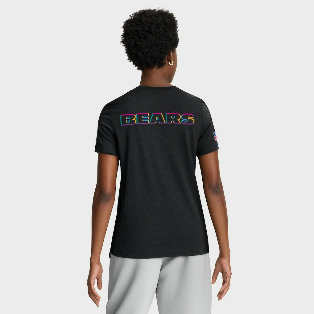 Chicago Bears Women's 2025 NFL Crucial Catch Tri-Blend Dri-FIT T-Shirt Black - Nike