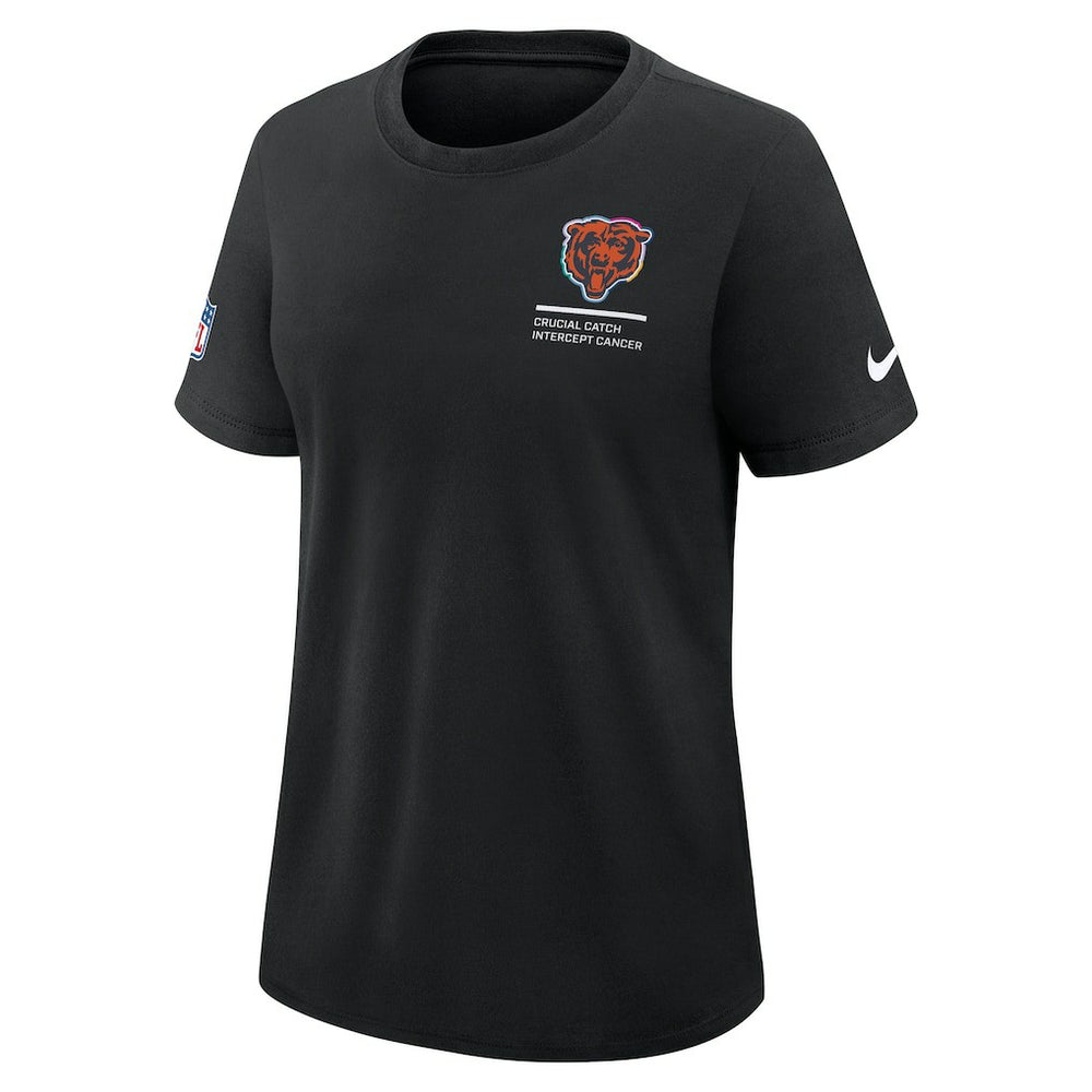 Chicago Bears Women's 2025 NFL Crucial Catch Tri-Blend Dri-FIT T-Shirt Black - Nike
