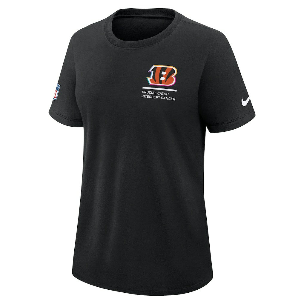 Cincinnati Bengals Women's 2025 NFL Crucial Catch Tri-Blend Dri-FIT T-Shirt Black - Nike