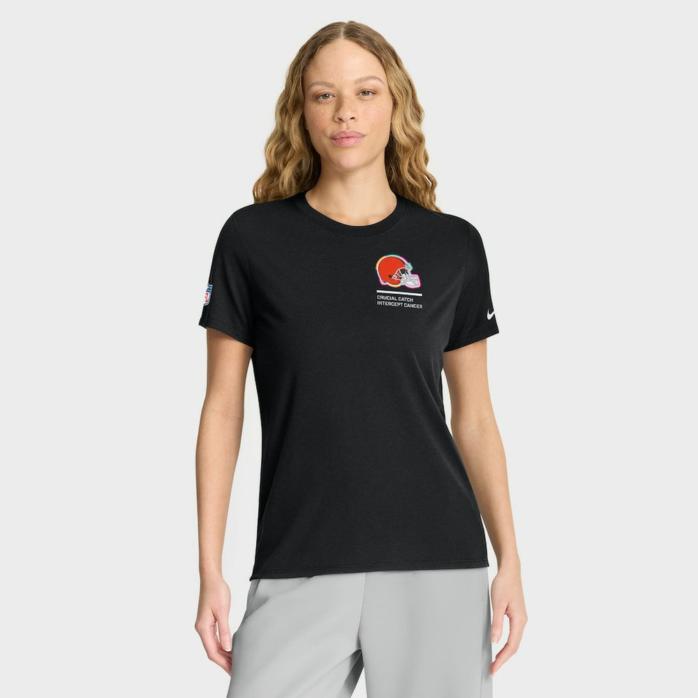Cleveland Browns Women's 2025 NFL Crucial Catch Tri-Blend Dri-FIT T-Shirt Black - Nike