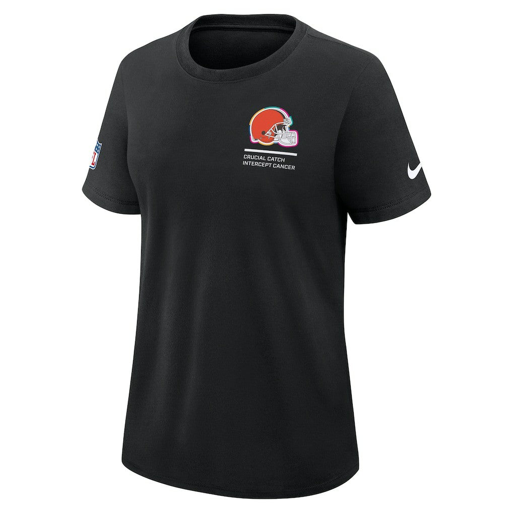 Cleveland Browns Women's 2025 NFL Crucial Catch Tri-Blend Dri-FIT T-Shirt Black - Nike