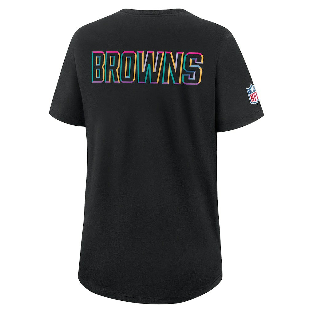 Cleveland Browns Women's 2025 NFL Crucial Catch Tri-Blend Dri-FIT T-Shirt Black - Nike