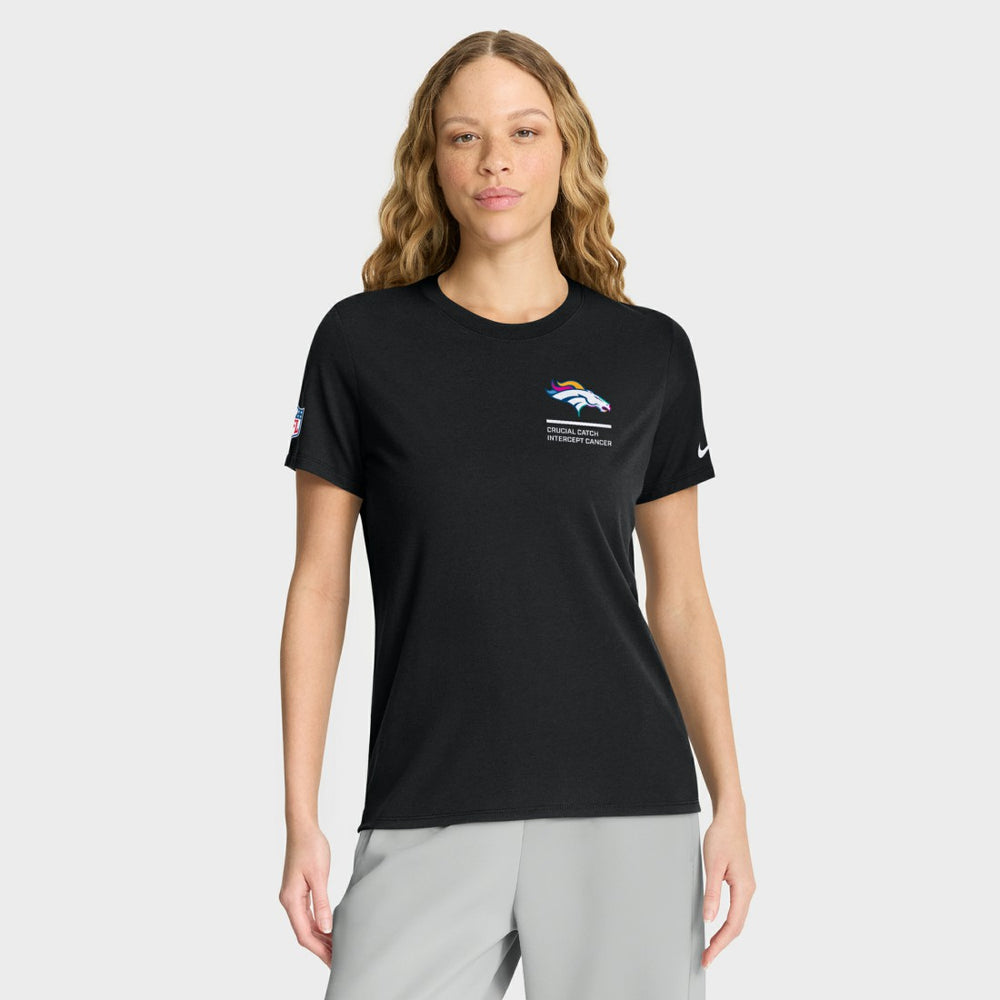 Denver Broncos Women's 2025 NFL Crucial Catch Tri-Blend Dri-FIT T-Shirt Black - Nike