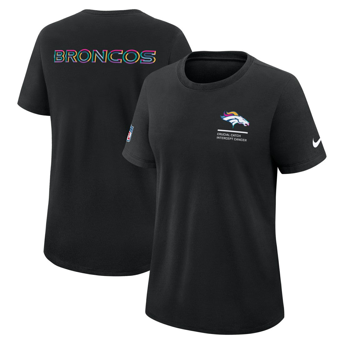 Denver Broncos Women's 2025 NFL Crucial Catch Tri-Blend Dri-FIT T-Shirt Black - Nike