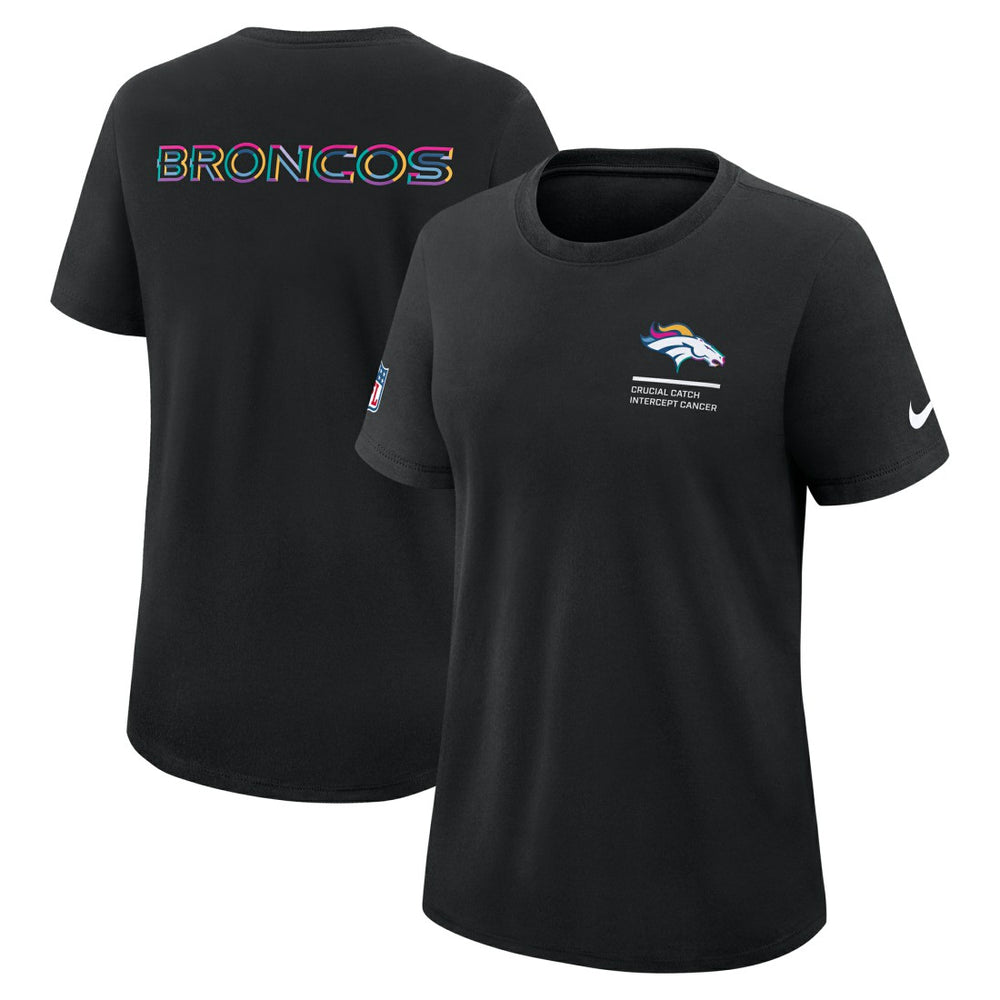 Denver Broncos Women's 2025 NFL Crucial Catch Tri-Blend Dri-FIT T-Shirt Black - Nike
