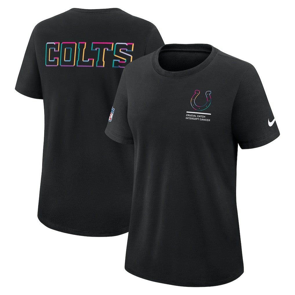 Indianapolis Colts Women's 2025 NFL Crucial Catch Tri-Blend Dri-FIT T-Shirt Black - Nike
