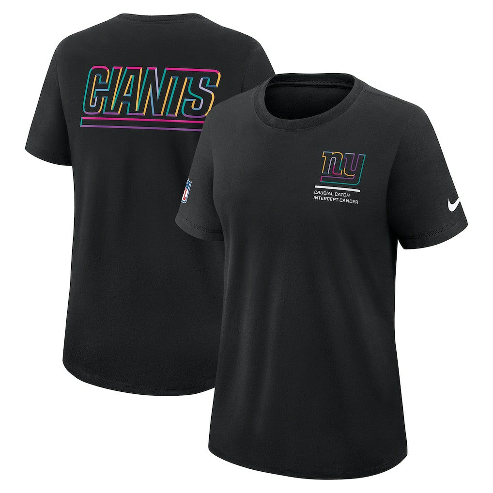 New York Giants Women's 2025 NFL Crucial Catch Tri-Blend Dri-FIT T-Shirt Black - Nike