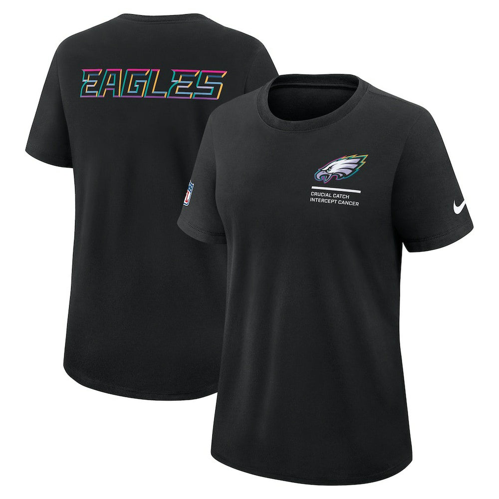 Philadelphia Eagles Women's 2025 NFL Crucial Catch Tri-Blend Dri-FIT T-Shirt Black - Nike