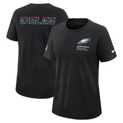Philadelphia Eagles Women's 2025 NFL Crucial Catch Tri-Blend Dri-FIT T-Shirt Black - Nike