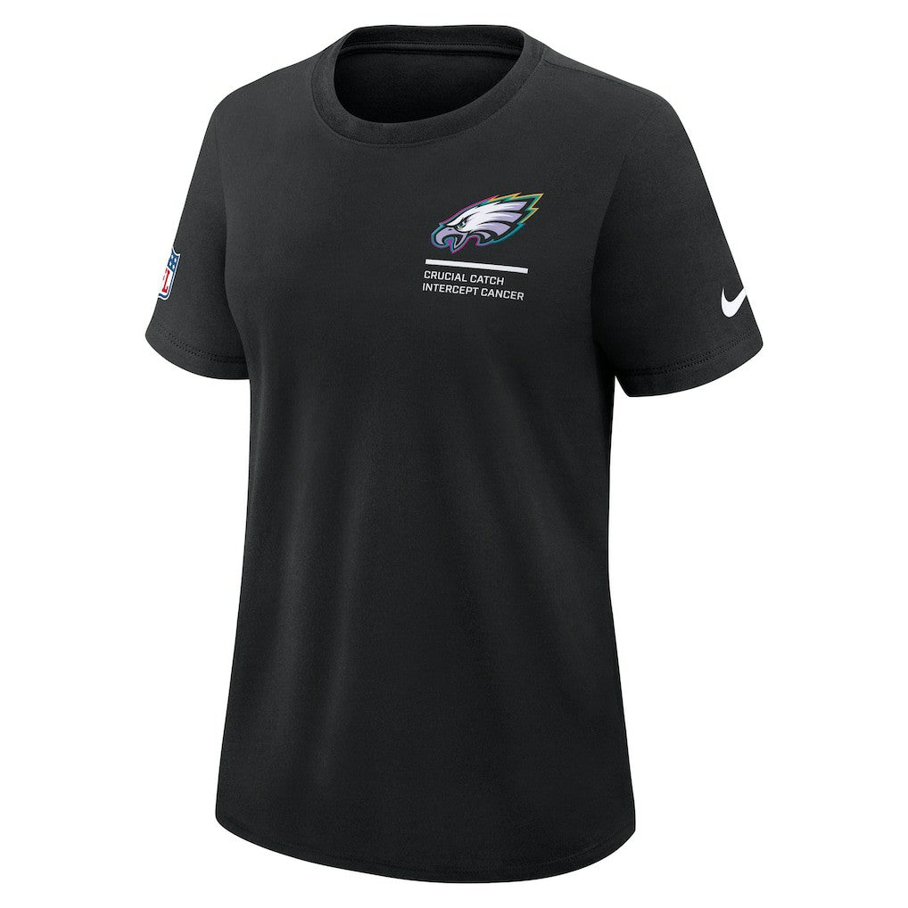 Philadelphia Eagles Women's 2025 NFL Crucial Catch Tri-Blend Dri-FIT T-Shirt Black - Nike