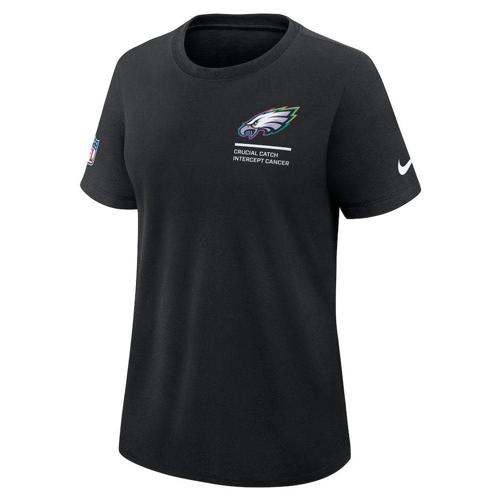 Philadelphia Eagles Women's 2025 NFL Crucial Catch Tri-Blend Dri-FIT T-Shirt Black - Nike