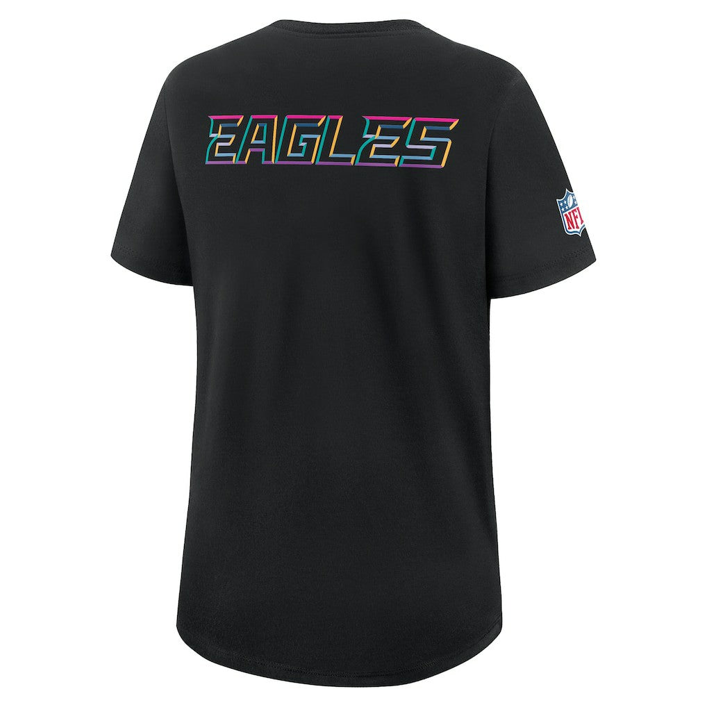 Philadelphia Eagles Women's 2025 NFL Crucial Catch Tri-Blend Dri-FIT T-Shirt Black - Nike