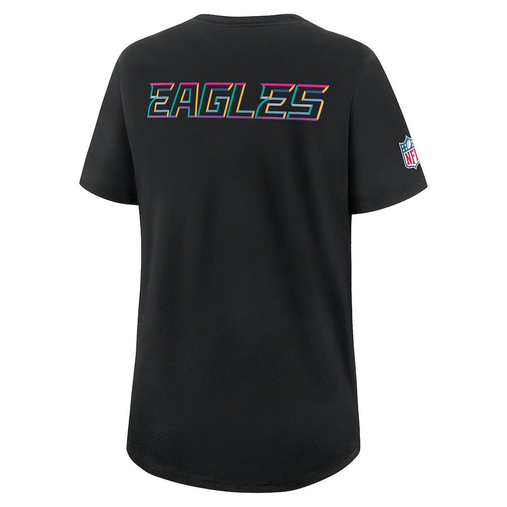 Philadelphia Eagles Women's 2025 NFL Crucial Catch Tri-Blend Dri-FIT T-Shirt Black - Nike
