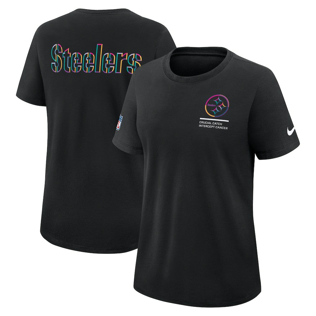 Pittsburgh Steelers Women's 2025 NFL Crucial Catch Tri-Blend Dri-FIT T-Shirt Black - Nike