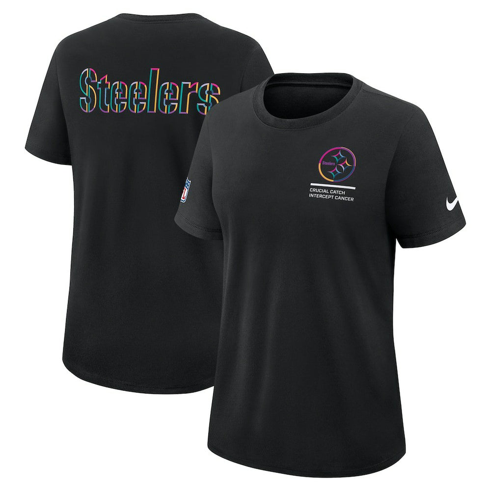 Pittsburgh Steelers Women's 2025 NFL Crucial Catch Tri-Blend Dri-FIT T-Shirt Black - Nike