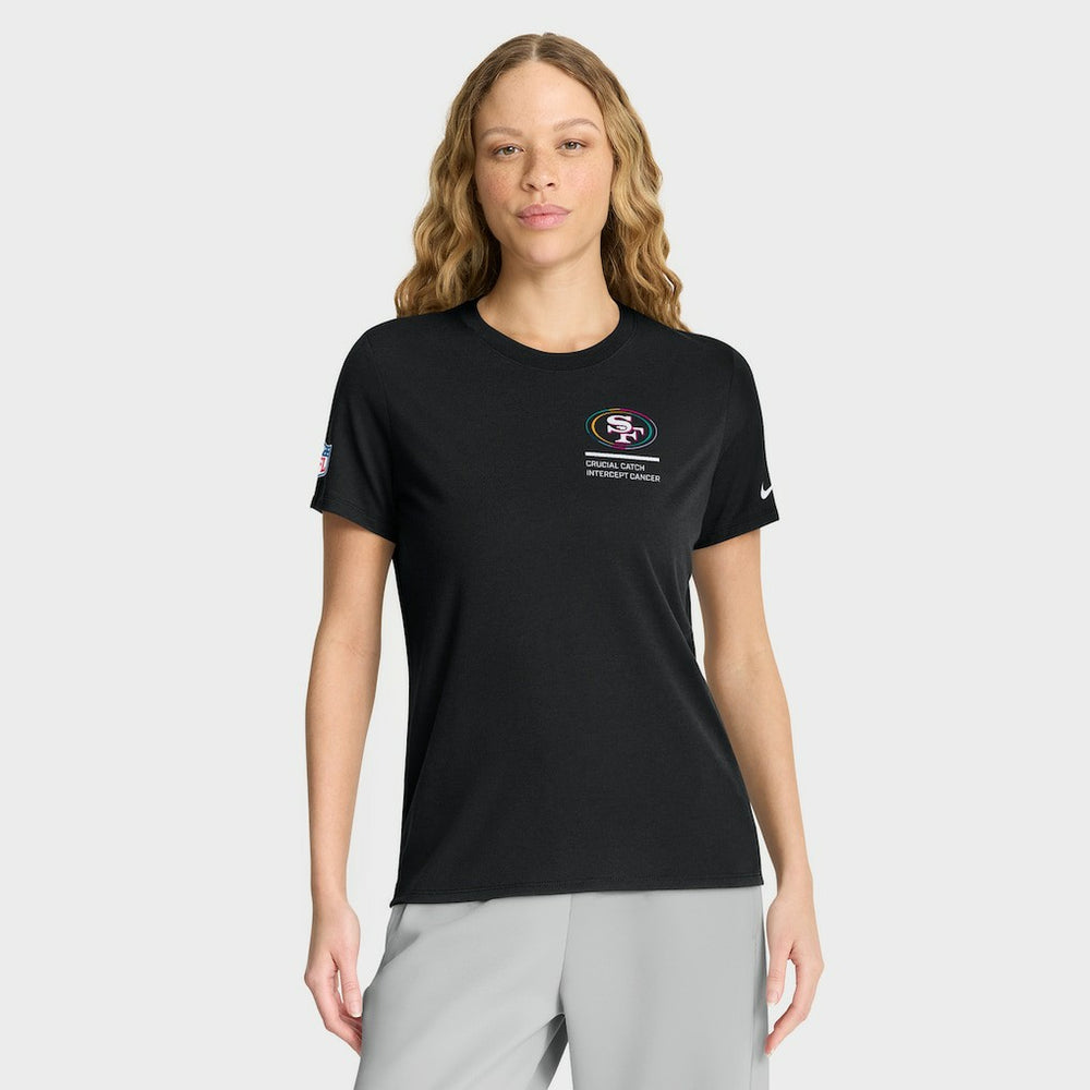San Francisco 49ers Women's 2025 NFL Crucial Catch Tri-Blend Dri-FIT T-Shirt Black - Nike