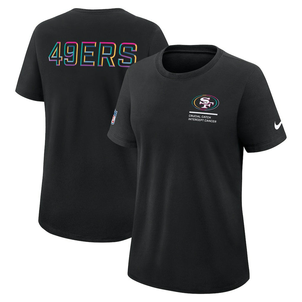 San Francisco 49ers Women's 2025 NFL Crucial Catch Tri-Blend Dri-FIT T-Shirt Black - Nike
