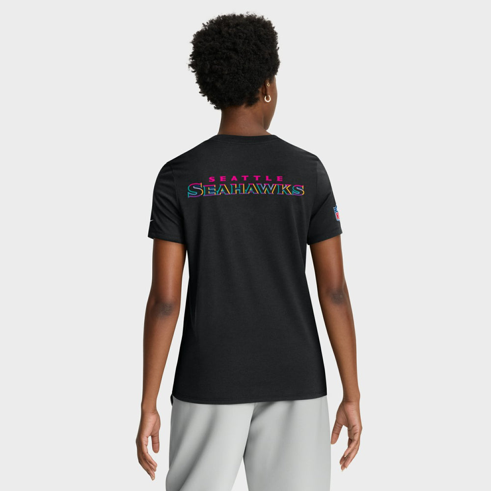 Seattle Seahawks Women's 2025 NFL Crucial Catch Tri-Blend Dri-FIT T-Shirt Black - Nike