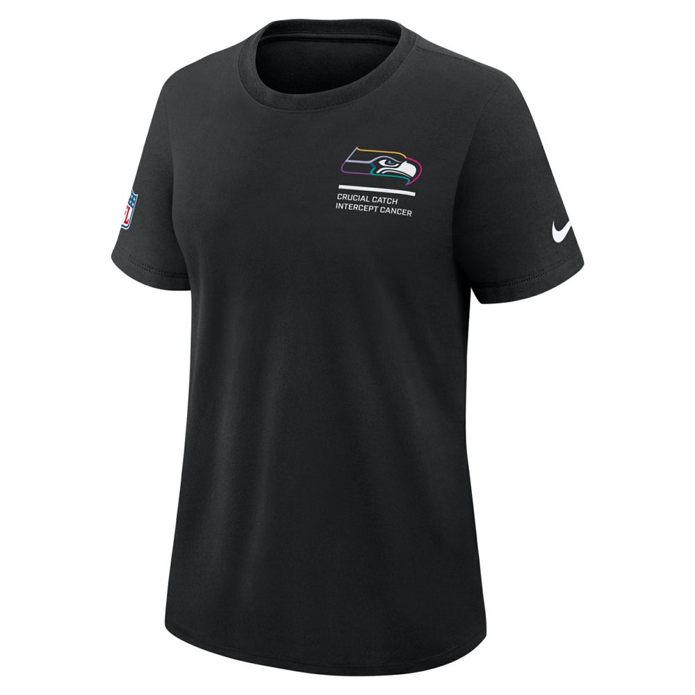 Seattle Seahawks Women's 2025 NFL Crucial Catch Tri-Blend Dri-FIT T-Shirt Black - Nike