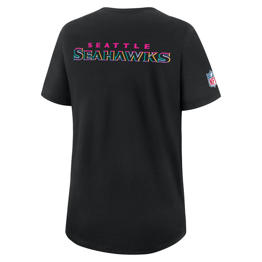 Seattle Seahawks Women's 2025 NFL Crucial Catch Tri-Blend Dri-FIT T-Shirt Black - Nike