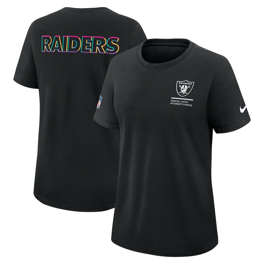 Las Vegas Raiders Women's 2025 NFL Crucial Catch Tri-Blend Dri-FIT T-Shirt Black - Nike