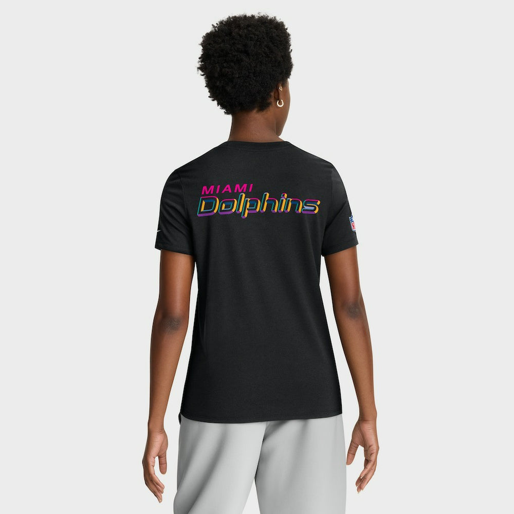 Miami Dolphins Women's 2025 NFL Crucial Catch Tri-Blend Dri-FIT T-Shirt Black - Nike