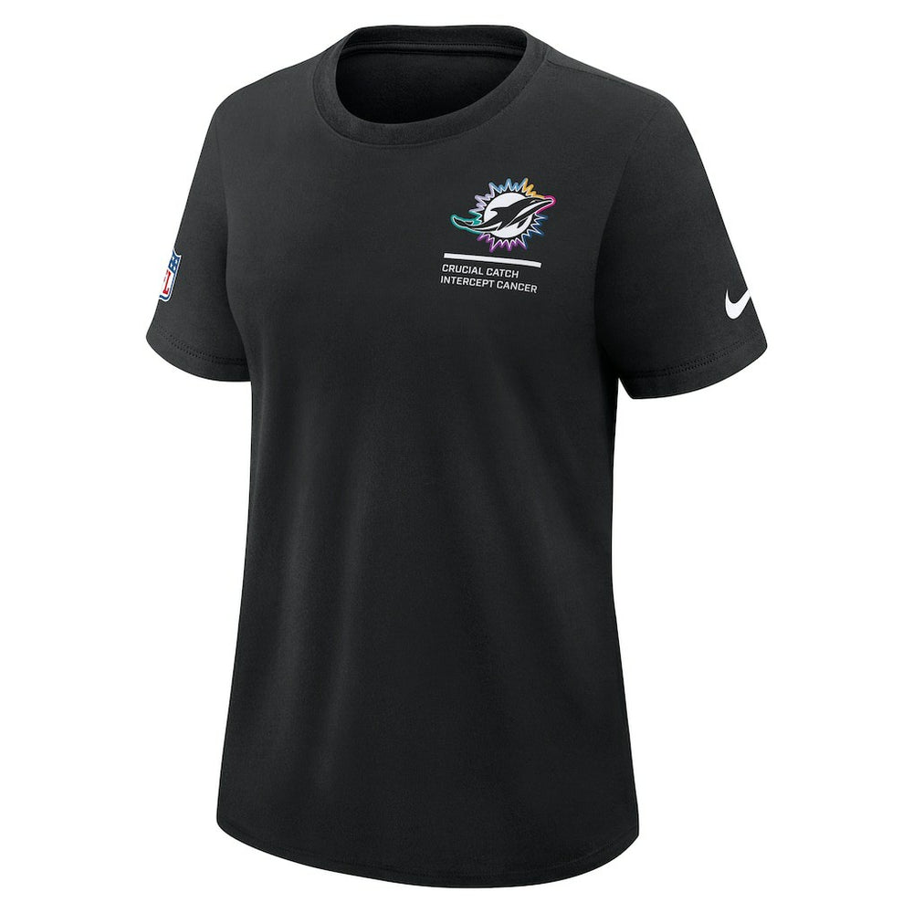 Miami Dolphins Women's 2025 NFL Crucial Catch Tri-Blend Dri-FIT T-Shirt Black - Nike