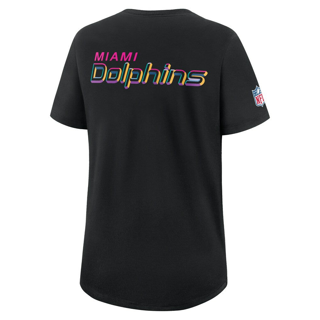 Miami Dolphins Women's 2025 NFL Crucial Catch Tri-Blend Dri-FIT T-Shirt Black - Nike