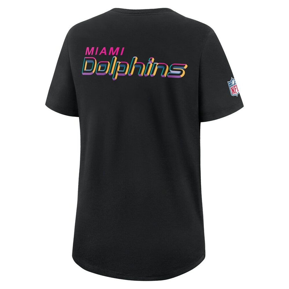 Miami Dolphins Women's 2025 NFL Crucial Catch Tri-Blend Dri-FIT T-Shirt Black - Nike