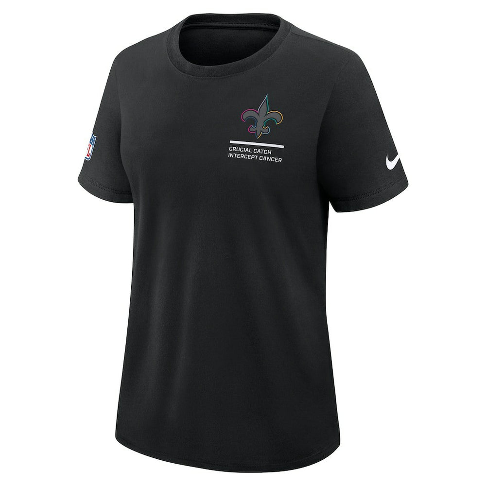 New Orleans Saints Women's 2025 NFL Crucial Catch Tri-Blend Dri-FIT T-Shirt Black - Nike