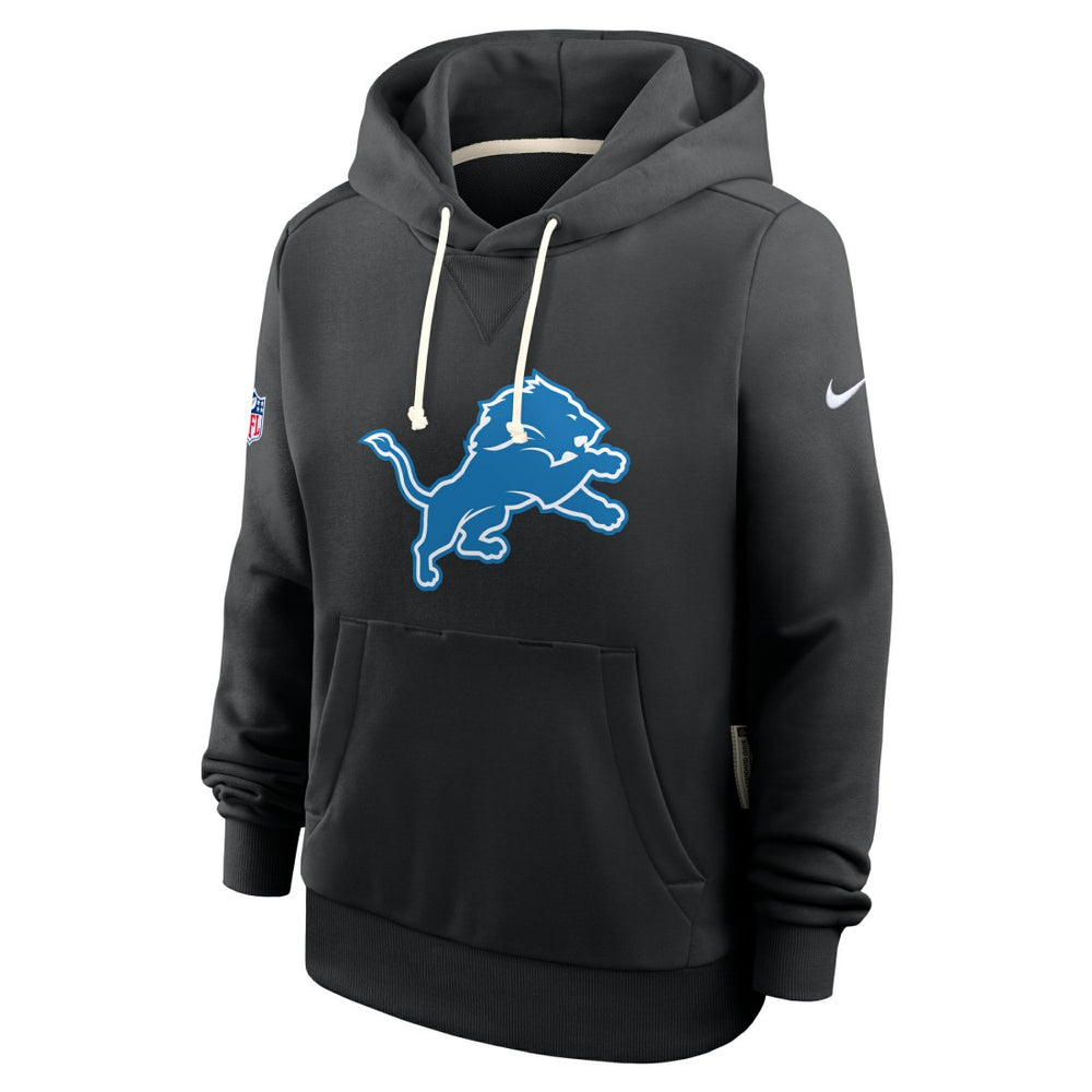 Detroit Lions Women's Throwback Sideline Standard Issue Dri-FIT Hoodie Black - Nike